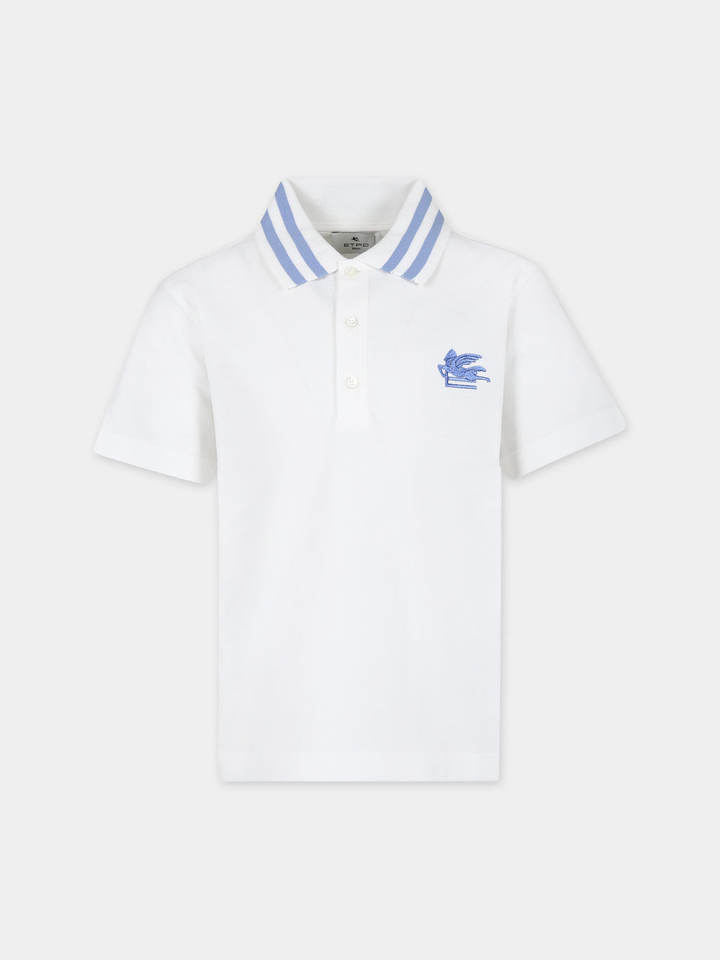 Ivory polo shirt for boy with Pegasus